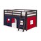 Alaterre Furniture Roxy Twin Wood Junior Loft Bed with Espresso with Blue and Red Bottom Tent AJRX10P0ATBRE - alternate 1